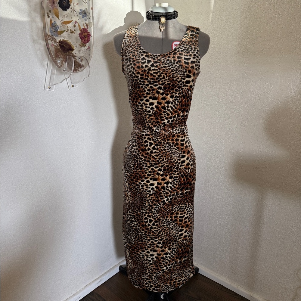 Gianni Versace leopard midi dress